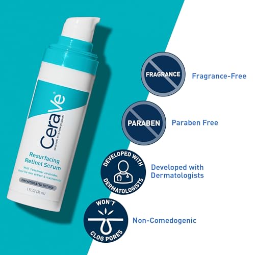 CeraVe Resurfacing Retinol Serum – Acne Marks & Pore Minimizer – 1 oz