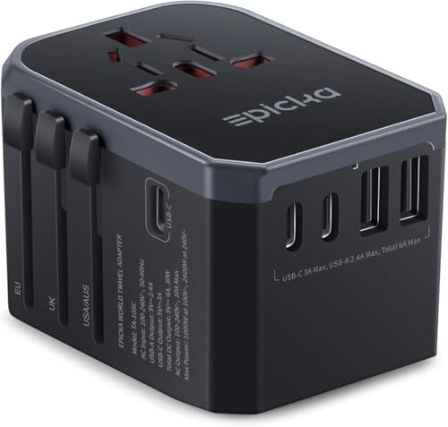 Epicka Travel Adapter – Universal Charger with USB A & C