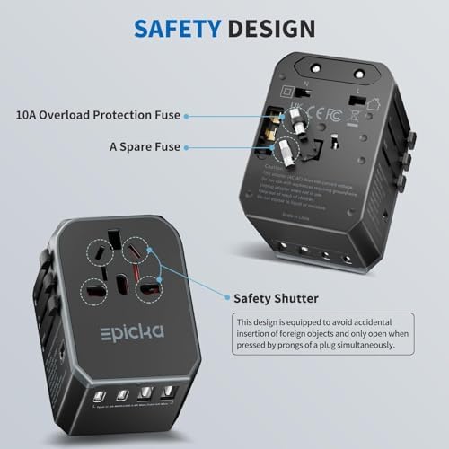 41UlgbbxAL._AC_.jpg Epicka Travel Adapter – Universal Charger with USB A & C