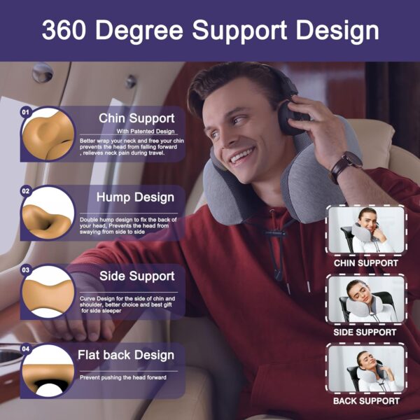 Napfun Travel Pillow – Memory Foam Neck Support